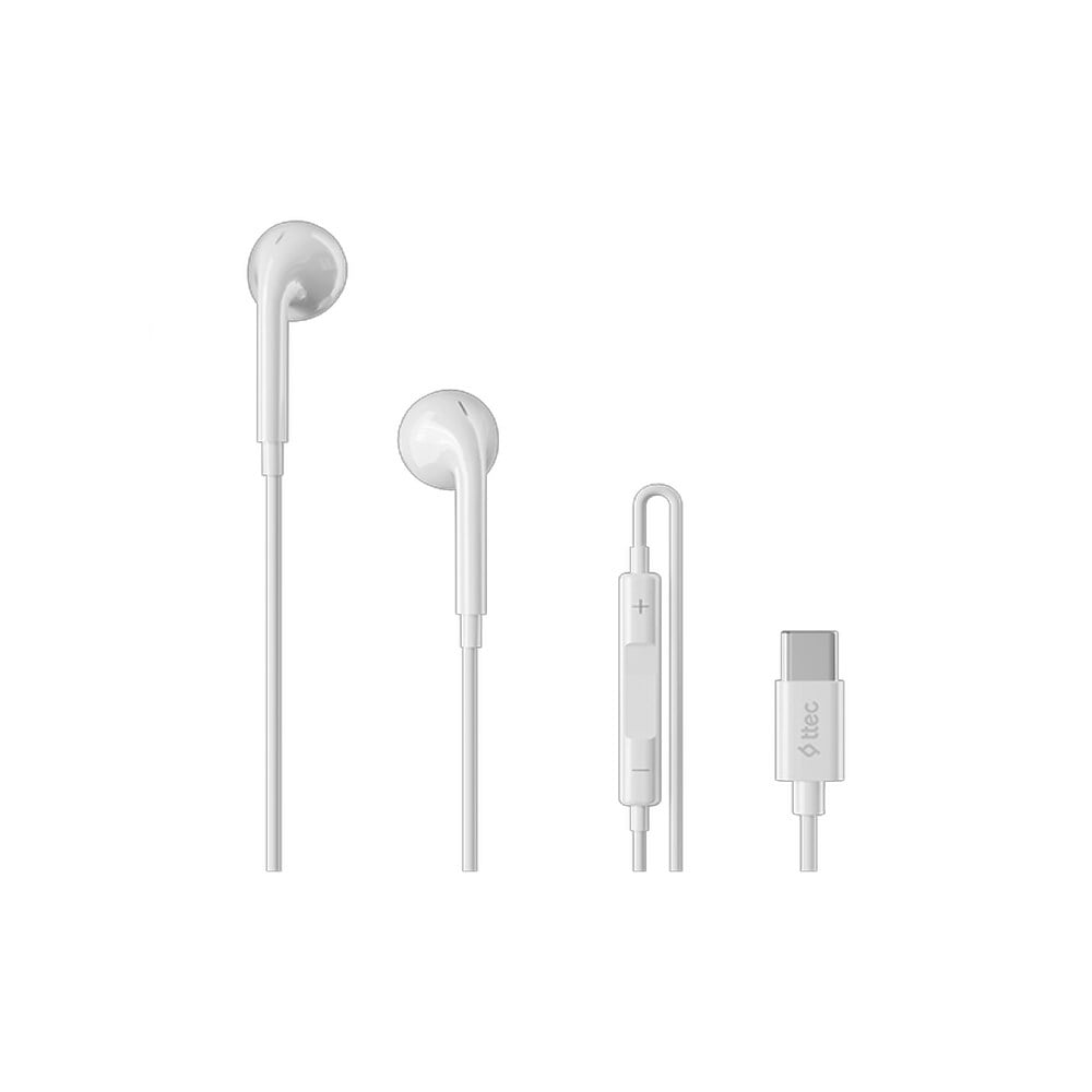 2KMM16B ttec Rio 3 USB-C Stereo Mikrofonlu Kulakiçi Kablolu Kulaklık Beyaz