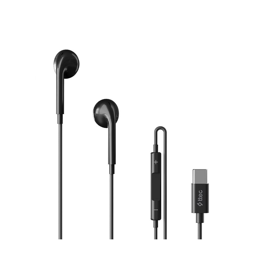 2KMM16S ttec Rio 3 USB-C Stereo Mikrofonlu Kulakiçi Kablolu Kulaklık Siyah