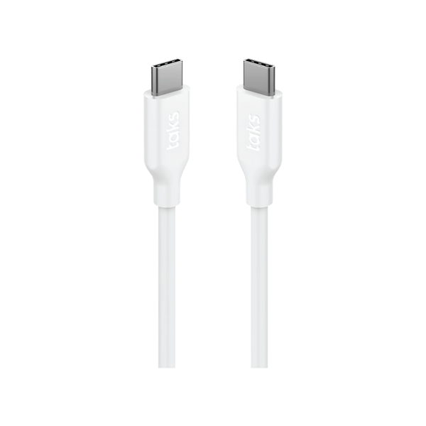 5DK36B taks USB-C - USB-C 120cm 60W PD/QC Hızlı Şarj/Data Kablosu Beyaz