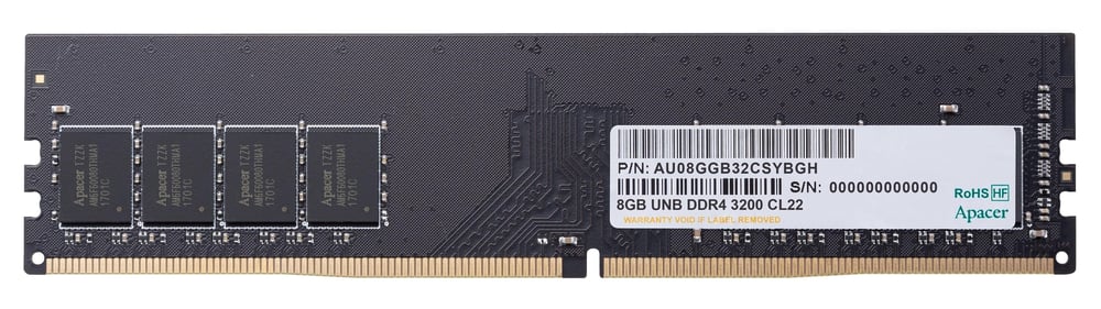 Apacer 8 GB (1x8GB) 3200Mhz CL22 DDR4 Ram (AU08GGB32CSYBGH) Pc Bellek