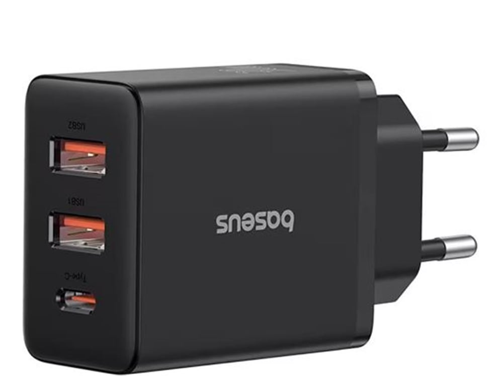 BASEUS P10111402113-00 Cube Hızlı 2U+C 30W Şarj Cihazı Küme Siyahı