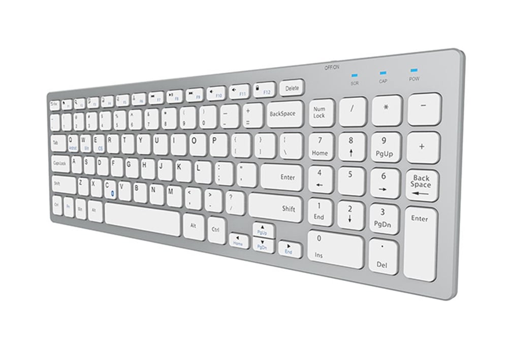 Everest KB-80W Beyaz-Gümüş 2.4Ghz Ultra İnce Q Mac-Win-Android-Ios Uyumlu Kablosuz Klavye