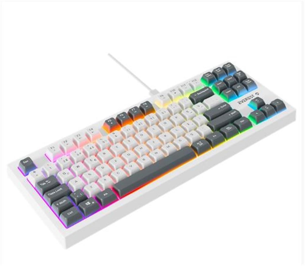 Everest KB-98 SILENT TKL Beyaz-Gri Mavi Rainbow Q Membrane Klavye