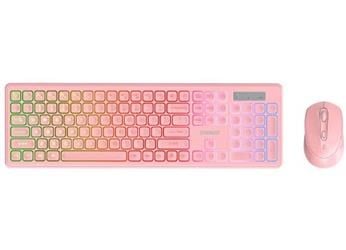Everest KM-319BT Pembe 2.4G+BT1+BT2 Çoklu Cihaz Bağlantılı Q Set Kablosuz Klavye + Mouse