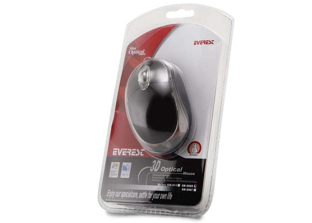 Everest KM-6809 Usb Siyah Işıklı Optik Mouse