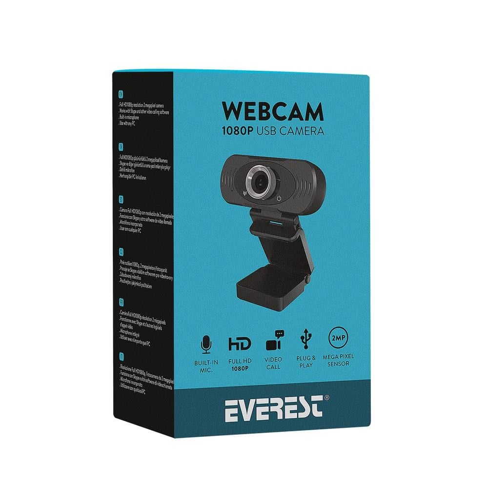 Everest Original SC-HD03 1080P Full HD Usb Metal Tripod Hediyeli Webcam Pc Kamera