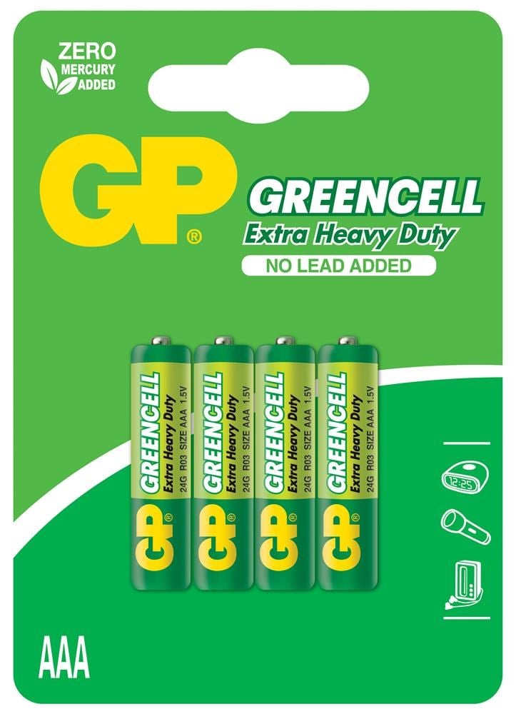 GP Greencel R03 AAA Boy İnce Çinko Kalem Pil 4lü Paket GP24G-U4