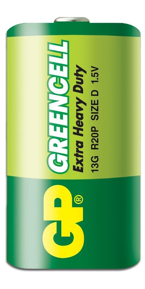 GP Greencel R20 Kalın D Boy Çinko Pil 20li Paket GP13-2S2