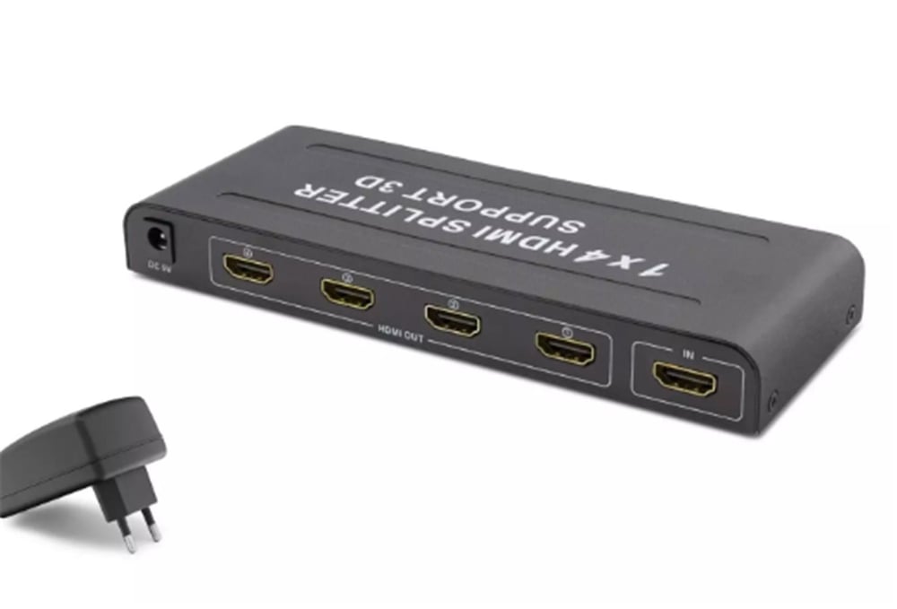 Hadron Hdx1294 4 Port Hdmi Splitter 1.4V 1080P 3D 1-In 4-Out Siyah (Giriş 1xHDMI-Çıkış 4 xHDMI)