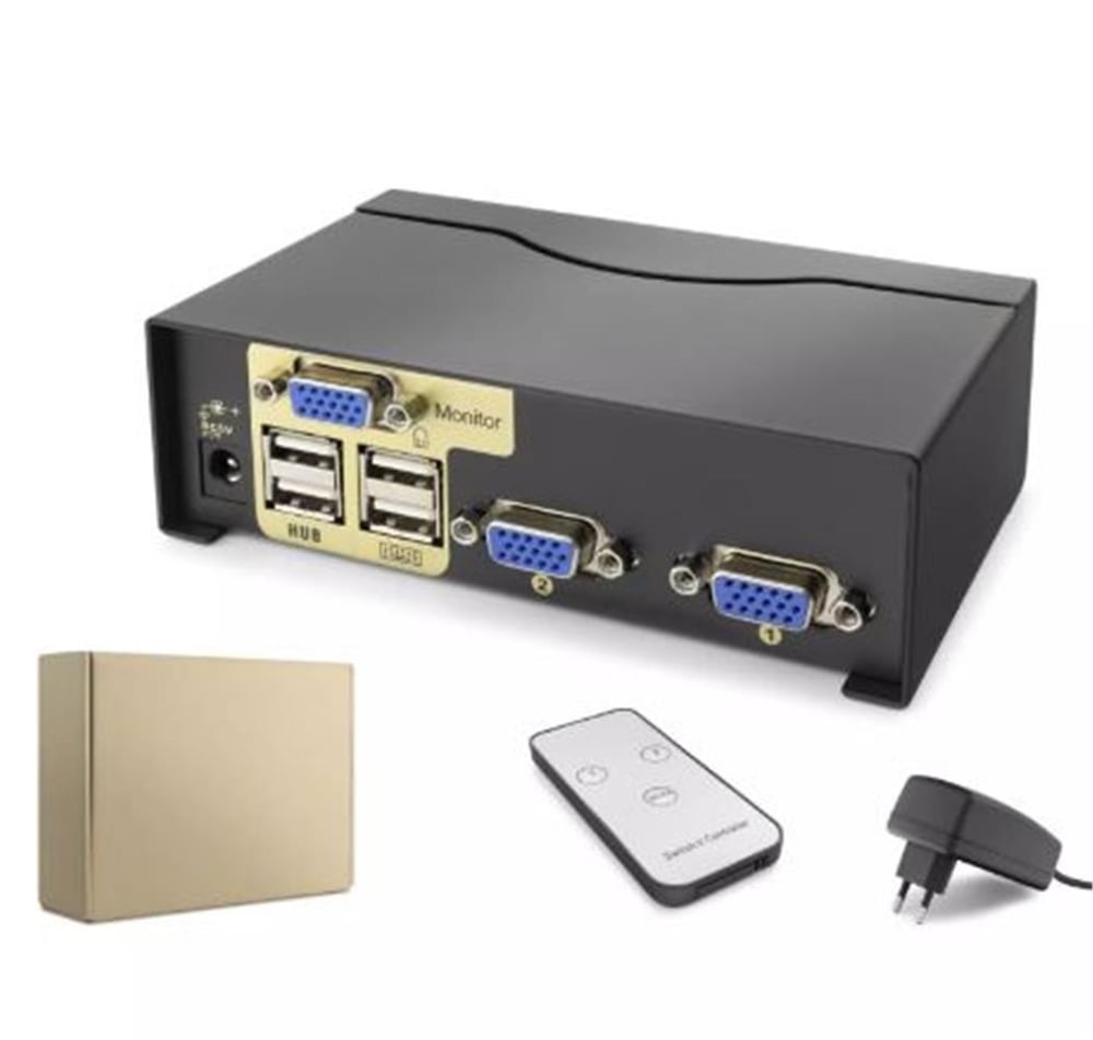 Hadron Hdx1380 2 Port Vga Kvm Switch  Uzaktan kumandalı