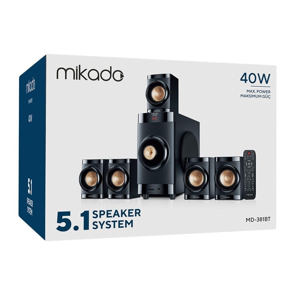 Mikado MD-381BT 5+1 Usb -Sd - Fm Destekli Multimedia Bluetooth Speaker Kumandalı