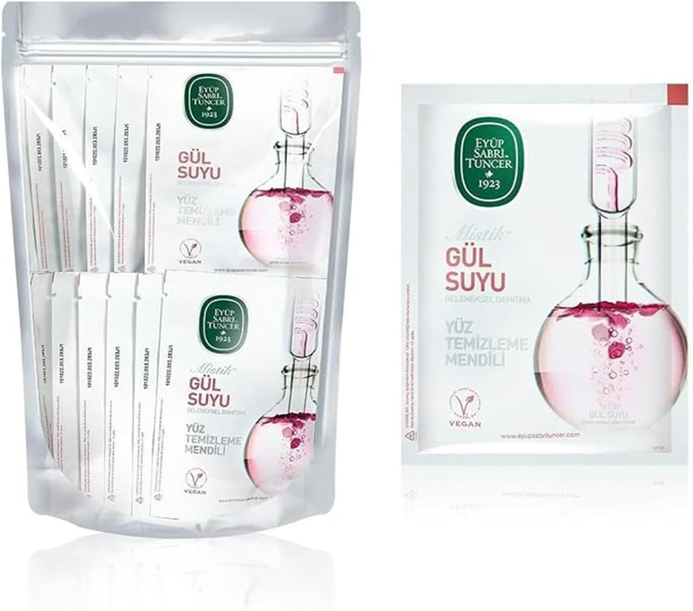 Mistik Gül Suyu Yüz Temizleme Mendili 75li Küçük Boy Doy pack Poşet