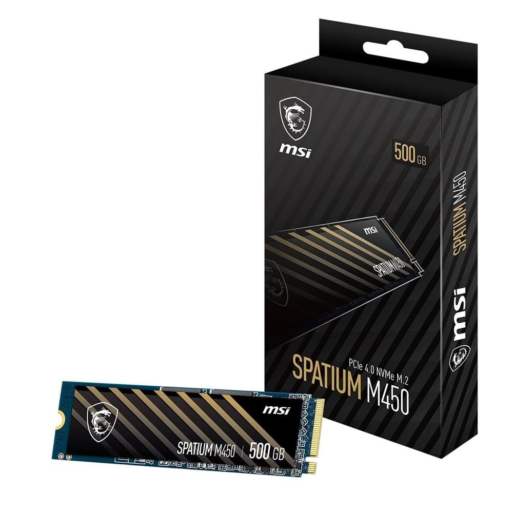 Msi 500GB Spatium M450 V1 NVMe PCIe Gen4 x4 Okuma 3000MB – Yazma 2000MB M.2 SSD Disk