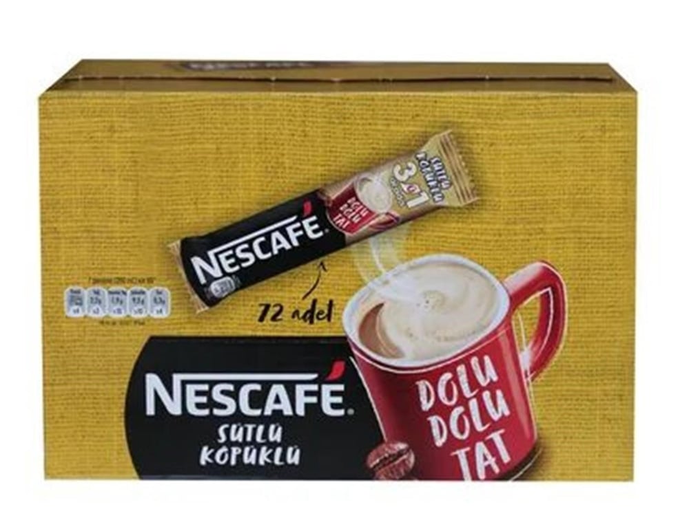 Nestle Nescafe 3ü1 Arada Sütlü Köpüklü 72 Adet 17,4gr 12584220