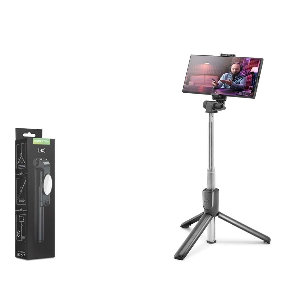 Nodar Nd1041 Tripod Selfie Çubuğu - Bluetooth 5.0 Uzaktan Kumandalı 100Cm Siyah