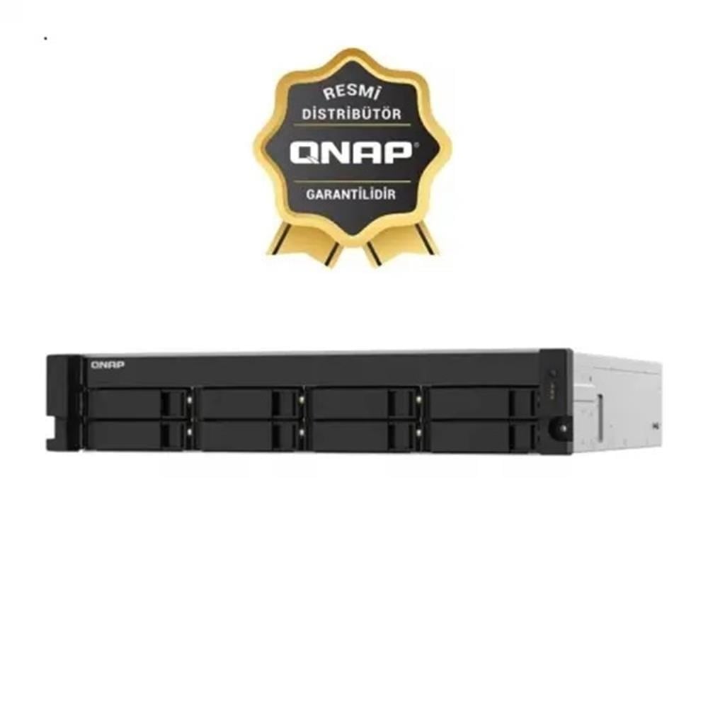 QNAP TS-873AU-RP-4GB Ram 8 HDD Yuvalı Siyah  Rack Nas Çoklu Depolama Ünitesi