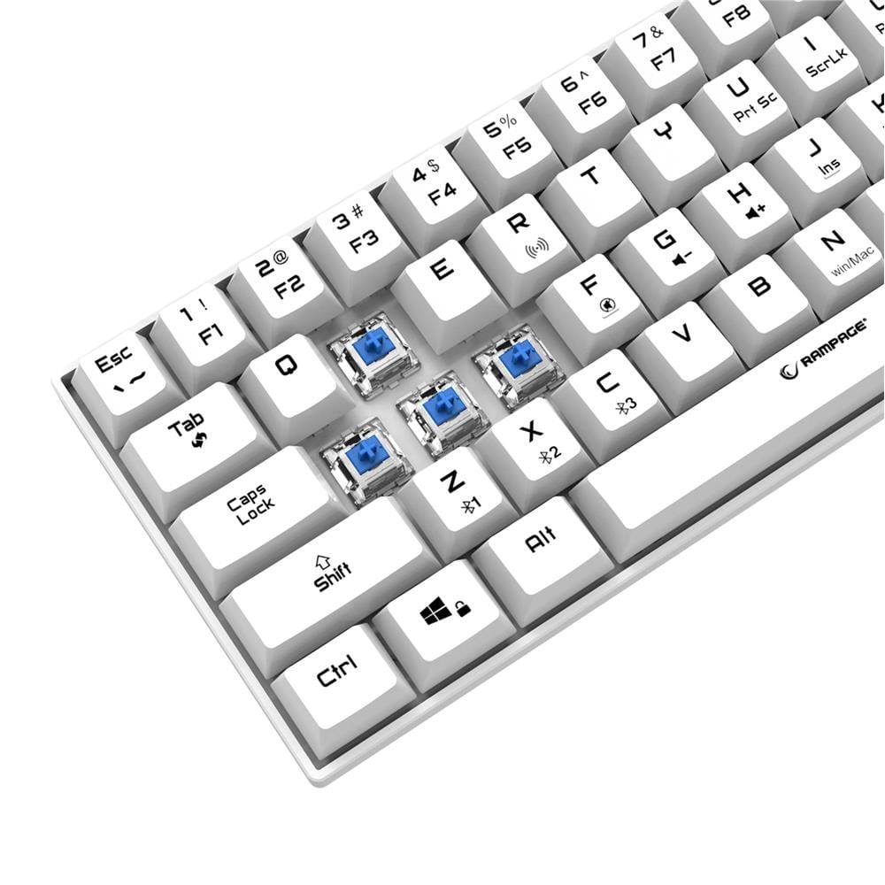 Rampage KB-RX63 B-ATOM Beyaz Bluetooth RGB Backlight Blue Switch Mekanik Q 63 Tuşlu Oyuncu Klavyesi