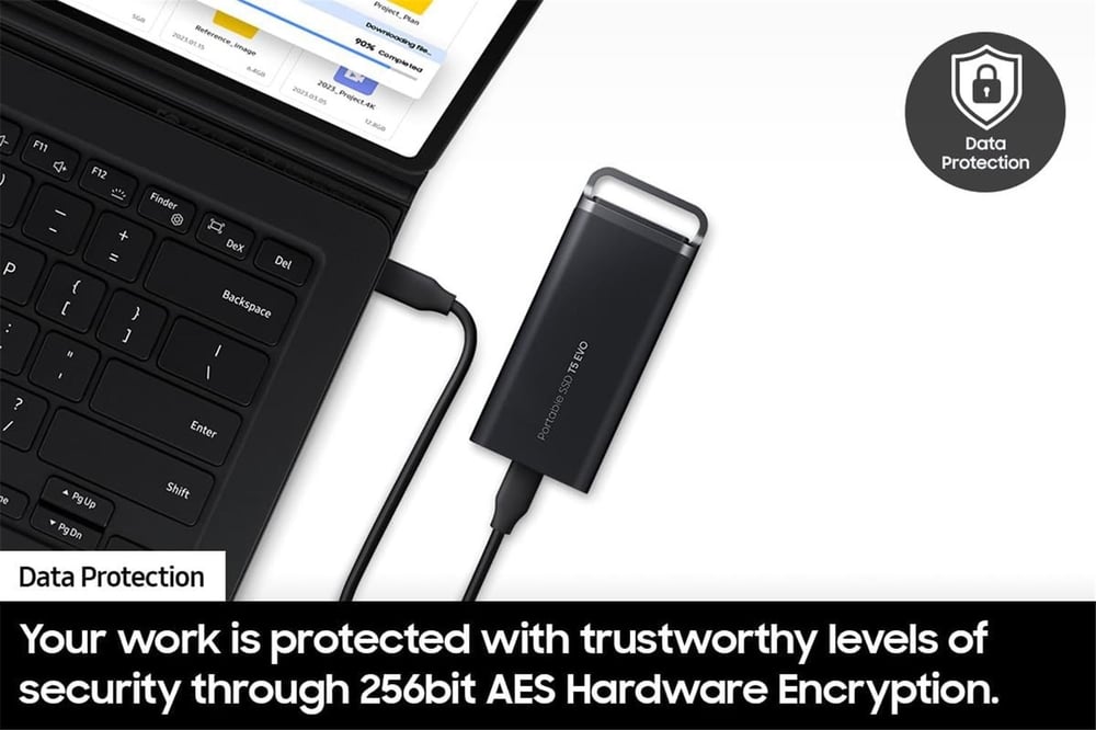 Samsung 8TB T5 Usb 3.2 (Okuma 1050MB - Yazma 1000MB) Siyah Taşınabilir SSD Disk MU-PH8T0S-WW
