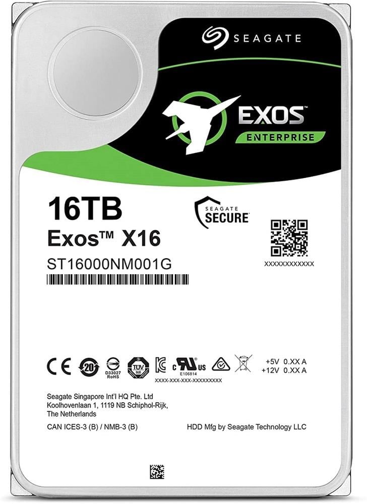 Seagate 16TB EXOS ST16000NM001G 3.5 256MB 7200RPM SATA3 NAS Sabit Disk (İthalat)