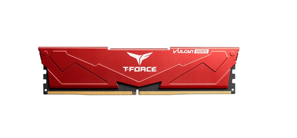 Team T-Force Vulcan Red 16GB (1x16GB) 6000Mhz DDR5 CL38 Kırmızı Gaming Ram (FLRD516G6000HC38A01)