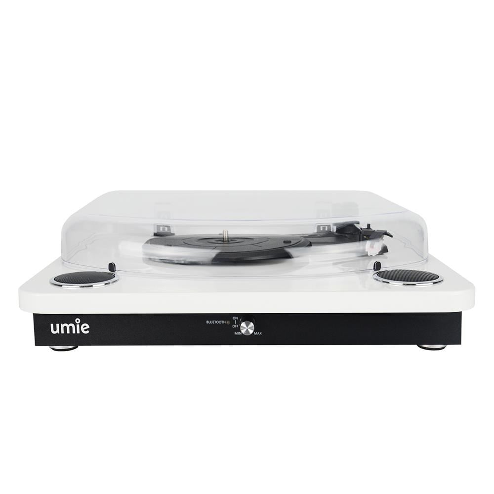 UMİE Bemol Beyaz Piano Kaplama 10W BT İN, BT OUT, RCA, USB Özellikli Nostaljik Pikap