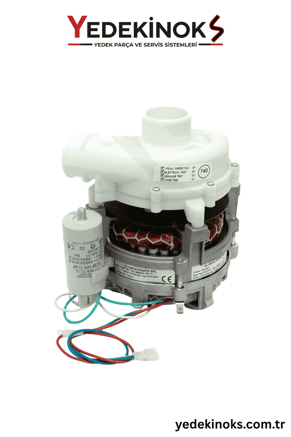 İnoksan Bulaşık Yıkama Makinesi Pompası Motoru 0.45 kW 230V