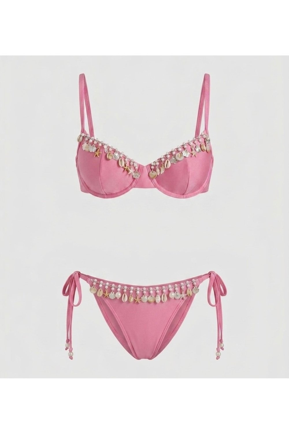 pembe püsküllü bikini