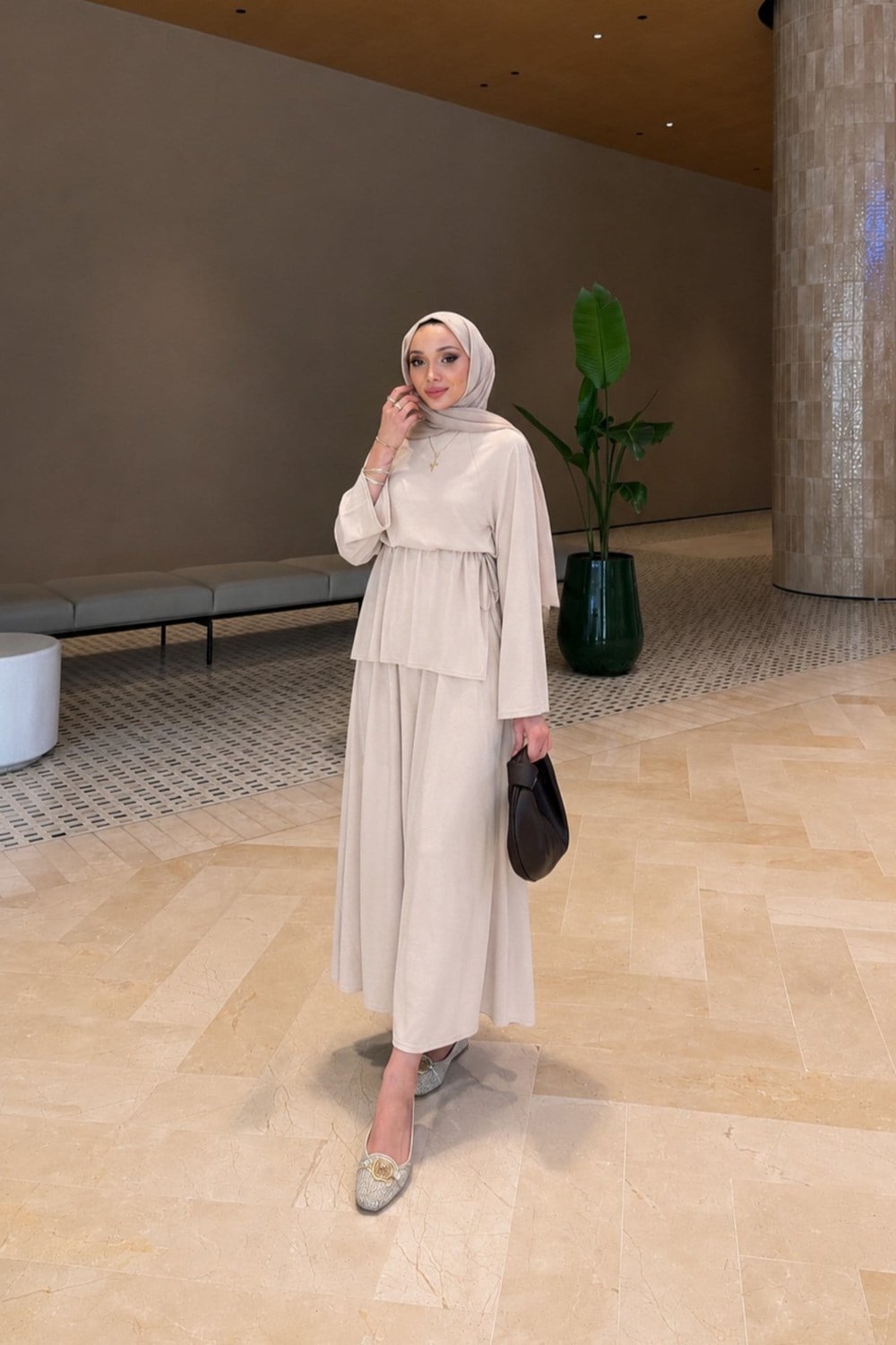 Ahen Oysho Kumaş Oversize Günlük Tesettür Takım
