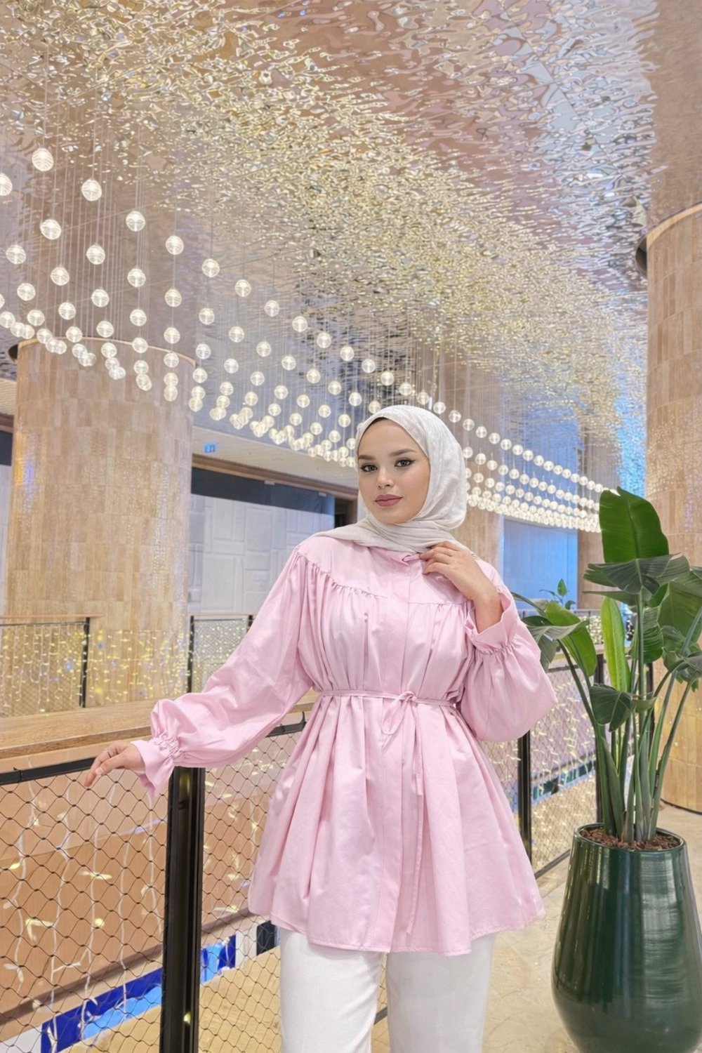 Rosy Bağcıklı Tesettür Gömlek
