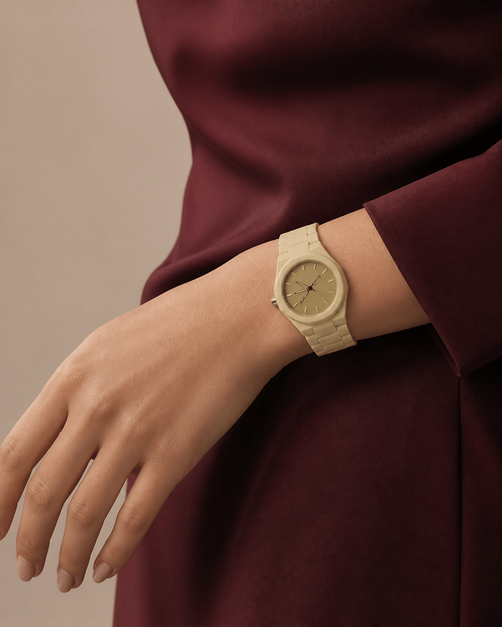 Bej Minimal Analog Kadın Kol Saati
