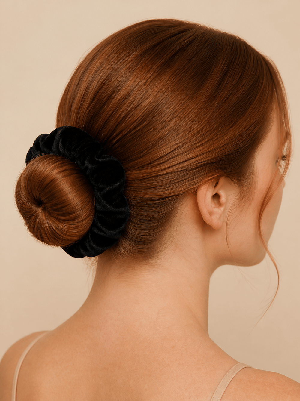 Fashion Siyah Kadife Görünümlü Oversize Scrunchie Saç Tokası