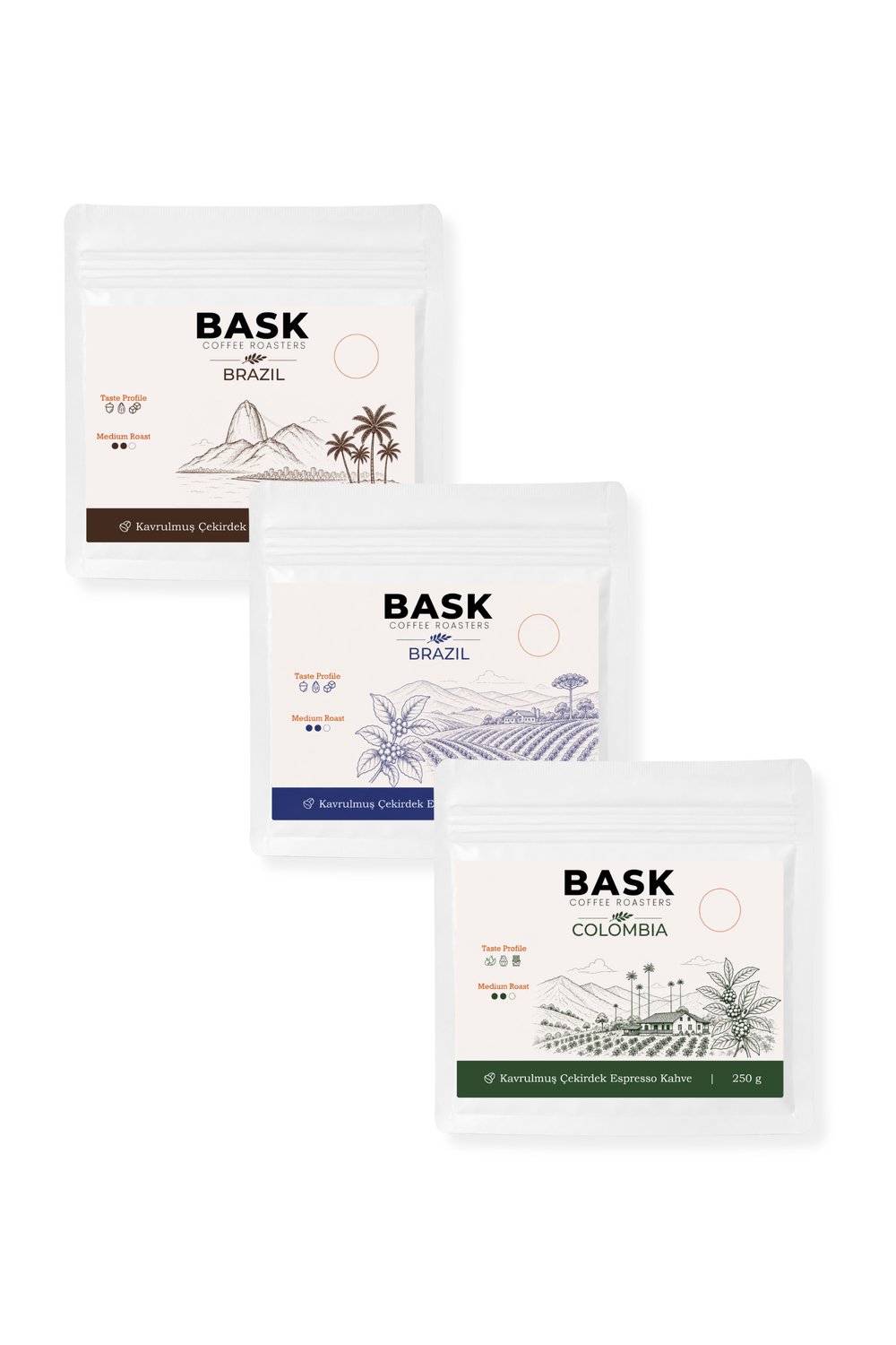 3'ü Bir Arada Kahve Seti | Esoresso, Filtre Kahve | 3x250g