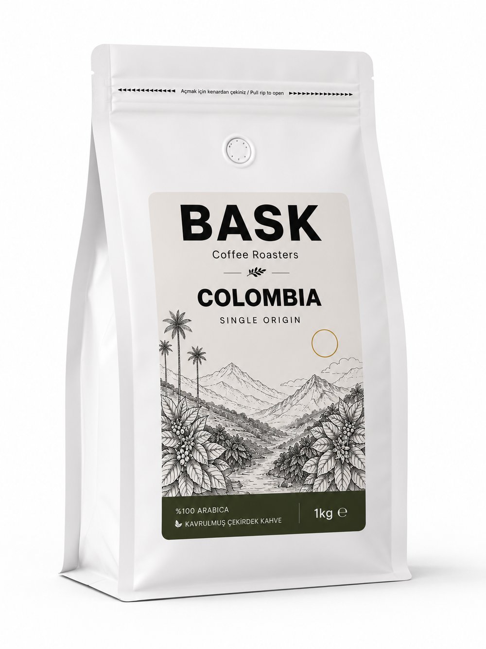 Bask Coffee Colombia Espresso Çekirdek Kahve 250g