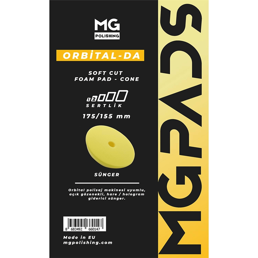 MG PADS ORBİTAL Soft Cut Foam Pad-Cone 175/155x25 mm-Yellow