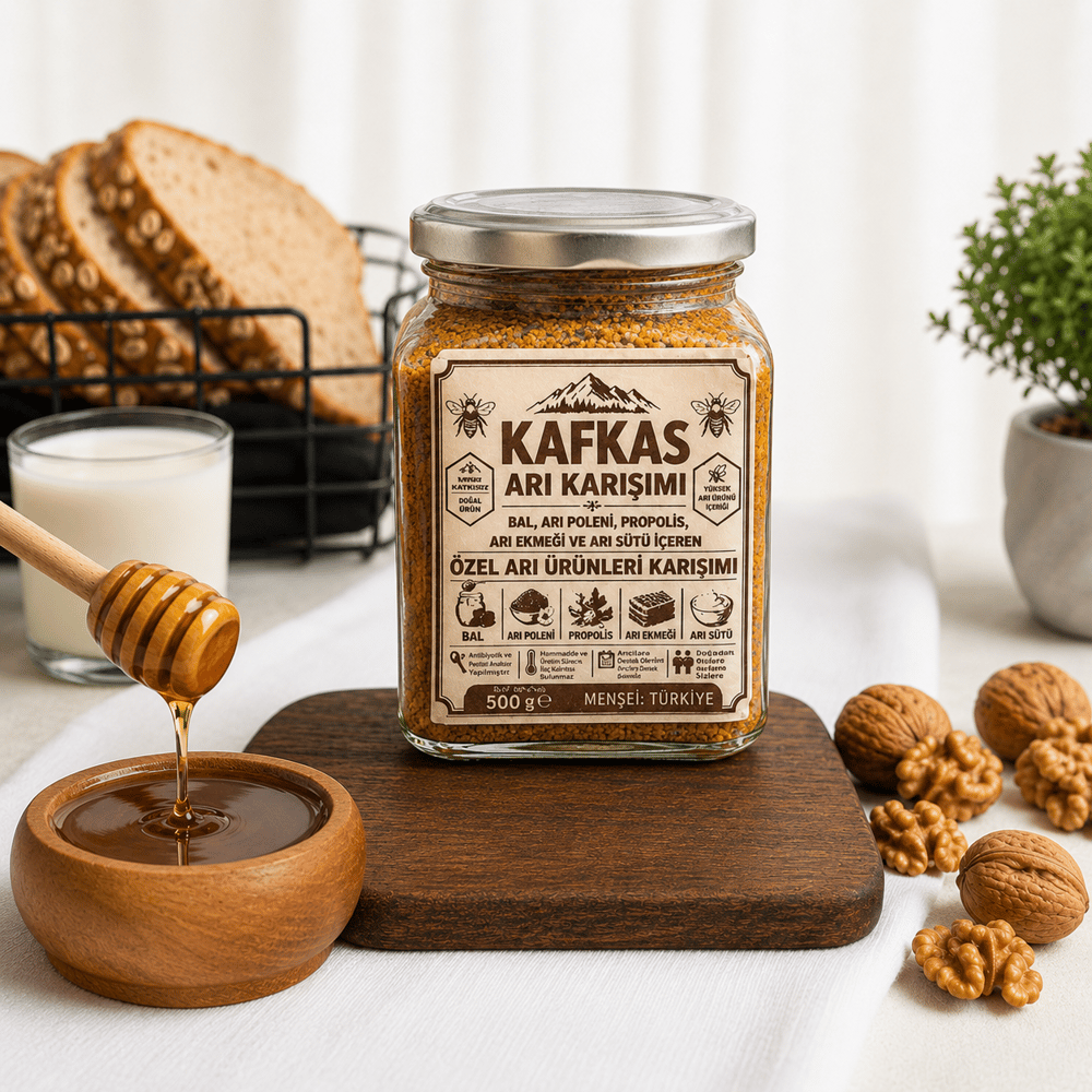 KARIŞIM  SAF BAL POLEN ARI EKMEĞİ ARI SÜTÜ PROPOLİS 500 gr