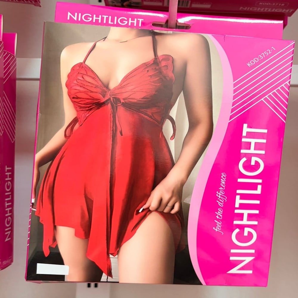 NightLight Kırmızı Tül Gecelik