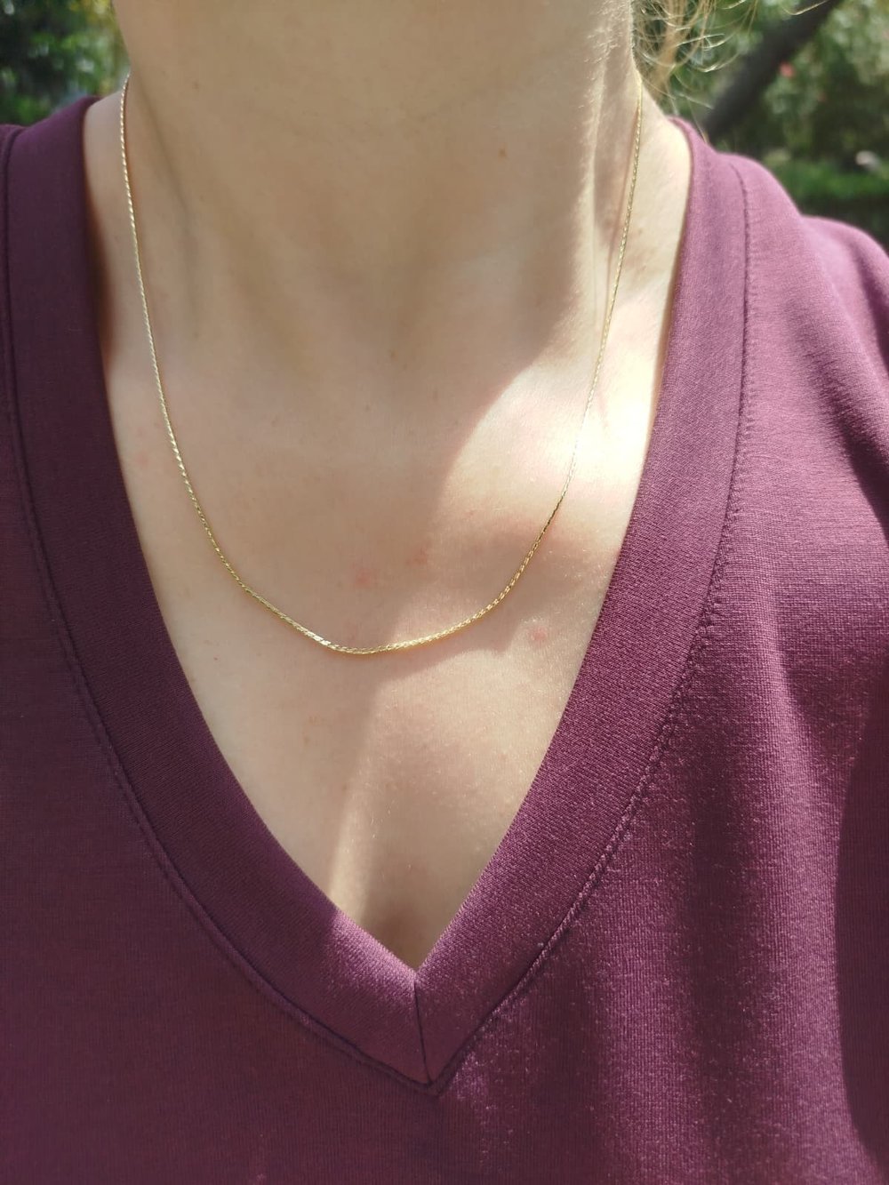 Gold İnce Yılan Zincir 50 Cm