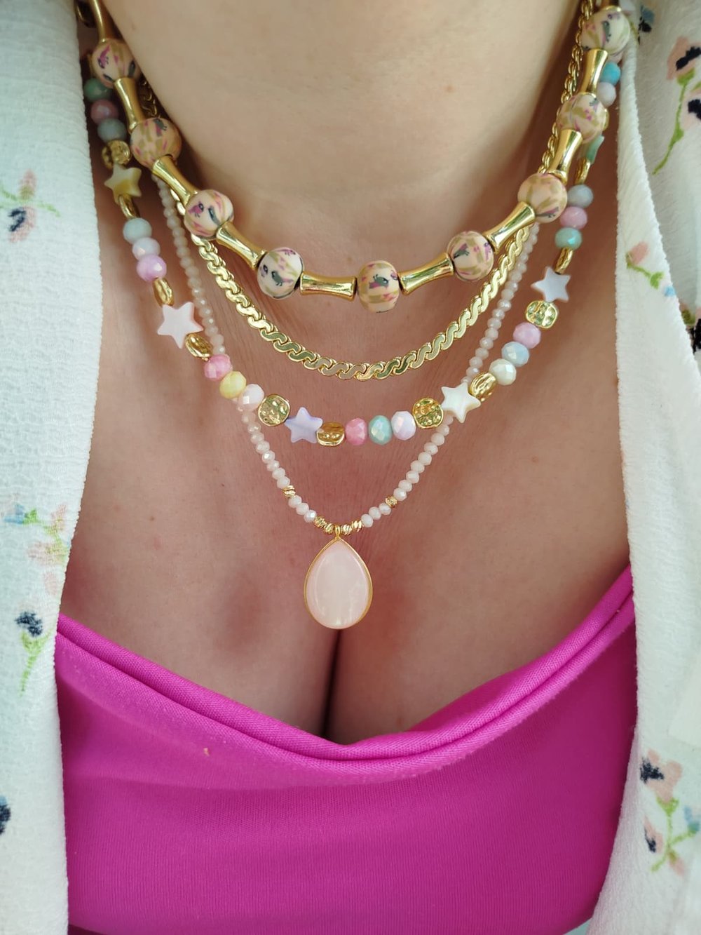 Pembe Gold Kolye Seti