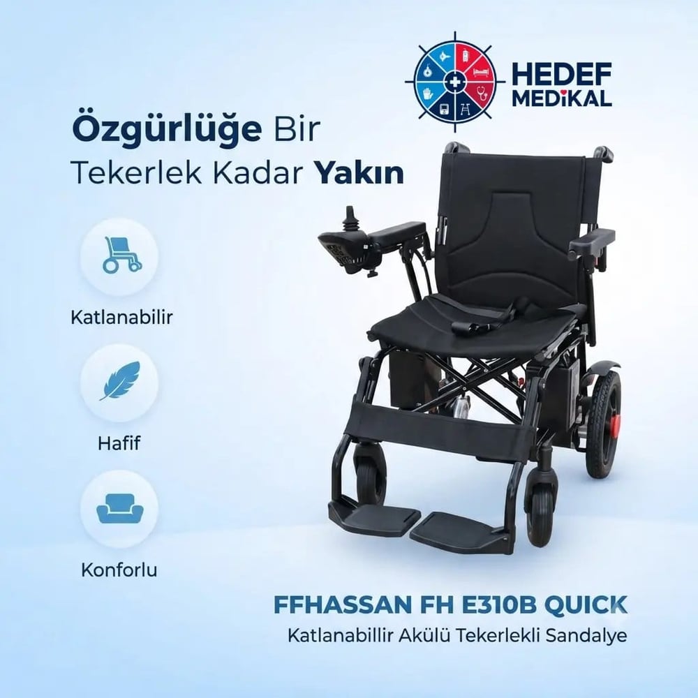 FUHASSAN FH E310B QUICK Katlanabilir Akülü Tekerlekli Sandalye