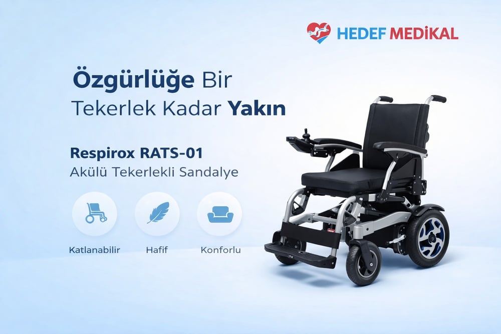 Respirox RATS-01 Katlanabilir Akülü Tekerlekli Sandalye - Rahat Kullanım