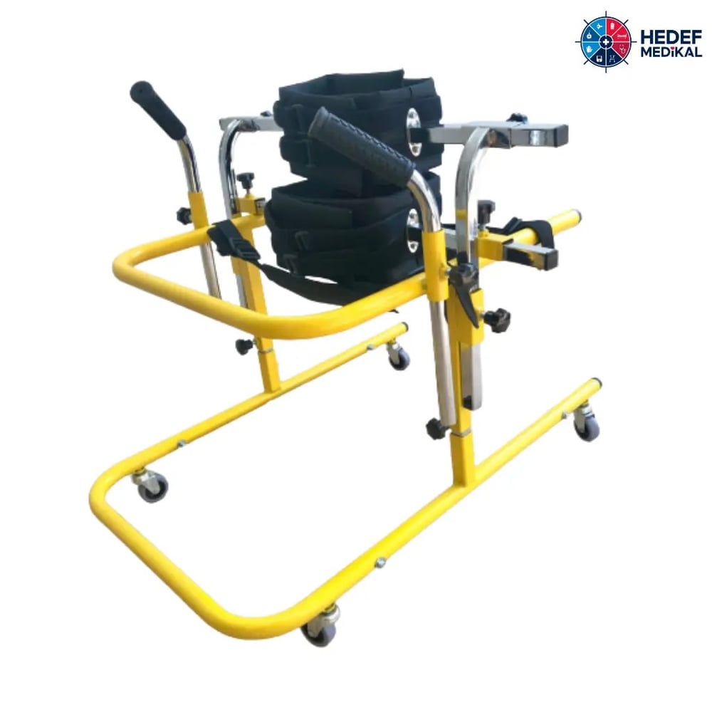 Çocuk Yürüme Yardımcısı Gait Trainer – Koltuk Altı + Kalça Destek Bantlı Ayarlanabilir Ayakta Durma ve Yürüme Eğitim Cihazı