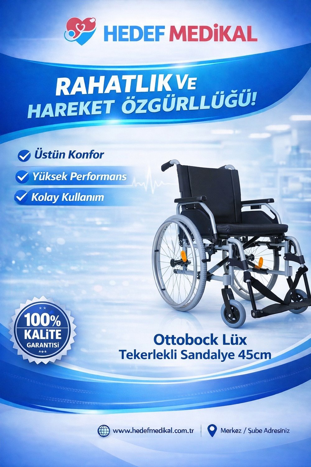 Ottobock Lüx Tekerlekli Sandalye 45cm