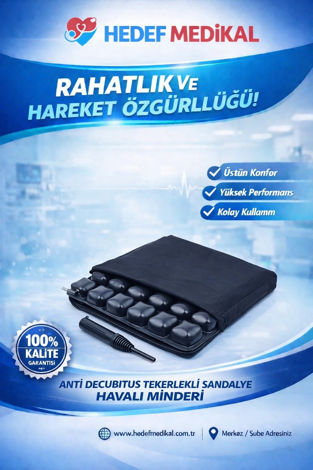 AntiDecubitus Tekerlekli Sandalye Havalı Minderi