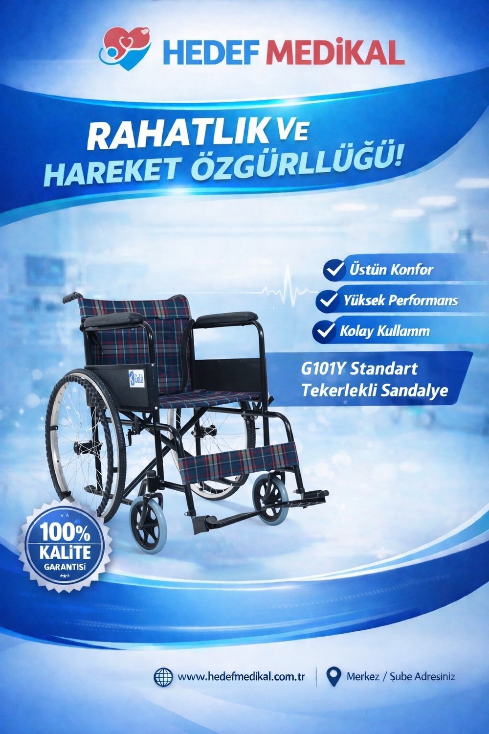 G101Y Standart Tekerlekli Sandalye