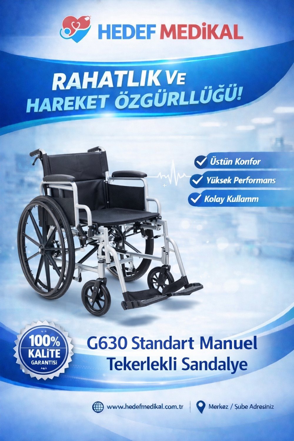G630 Standart Manuel Tekerlekli Sandalye