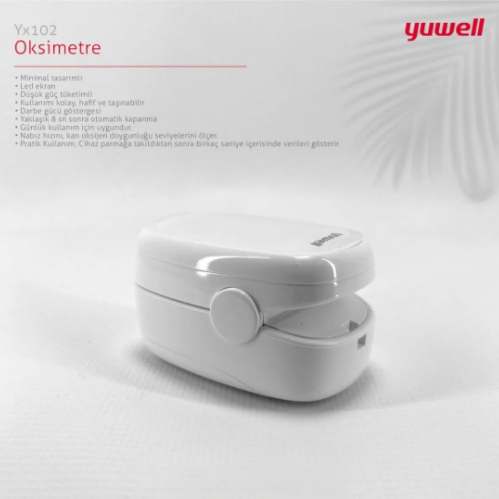 Yuwell YX102 Parmak Tipi Pulse Oksimetre (Kan Oksijen ve Nabız Ölçer - ÜTS Kayıtlı)