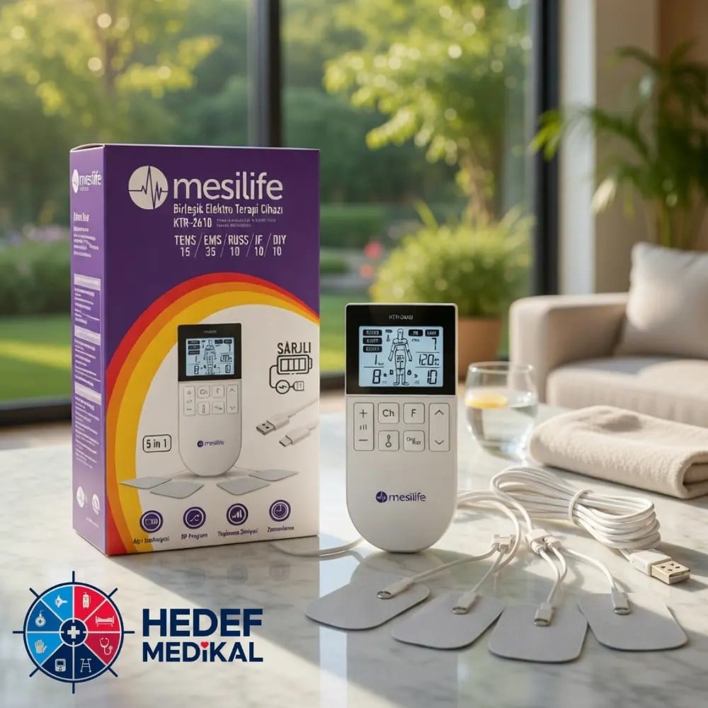 Mesilife KTR-2610 Tens Ems Elektro Terapi Cihazı – Şarjlı Kas Uyarıcı – Elektrot Pedli Masaj ve Kas Gevşetici