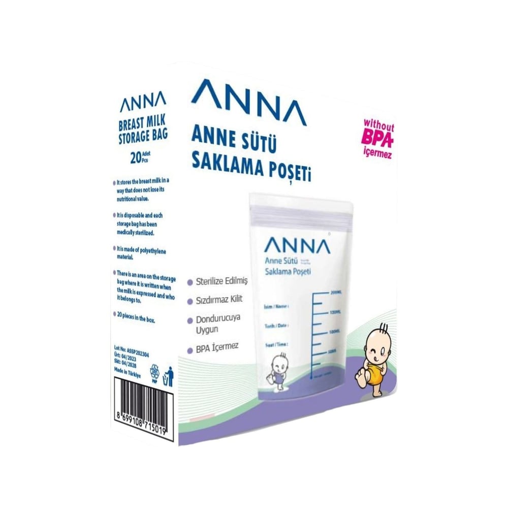 ANNA Anne Sütü Saklama Poşeti 20 Li