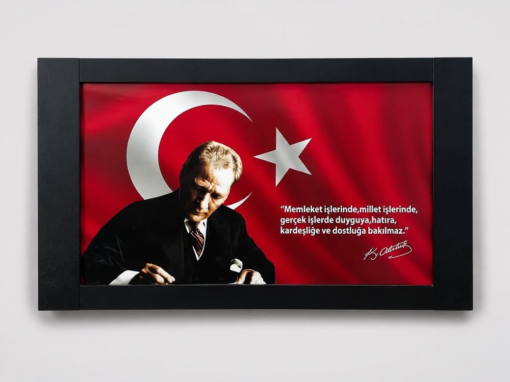 Atatürk Resimli Makam Arkalığı Panosu