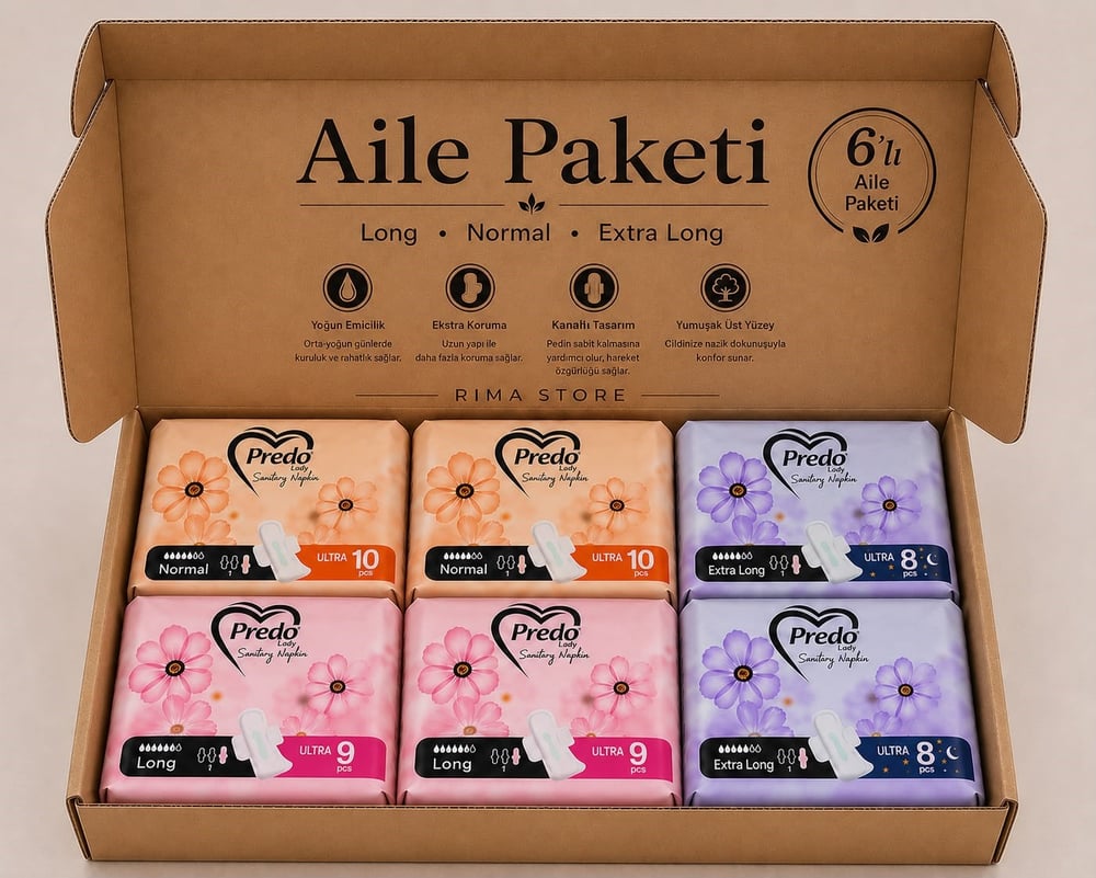 PREDO Lady Sanitary Napkins Ultr Kadın Pedi 6' lı Set 54 Adet 